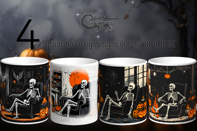 Retro Halloween | 4 Vintage Sublimation Mug designs PLUS2
