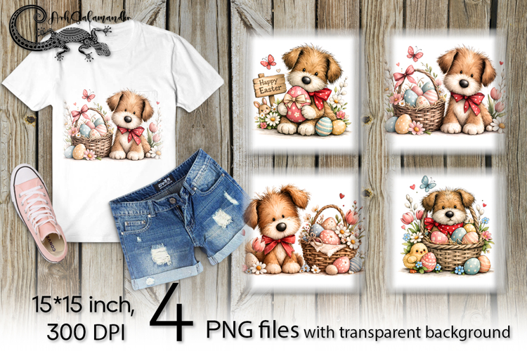 Easter animals | 4 spring PNG Sublimation designs P2