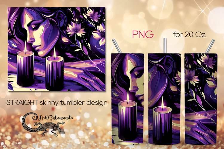 Girl in purple | modern skinny tumbler Sublimation design P2