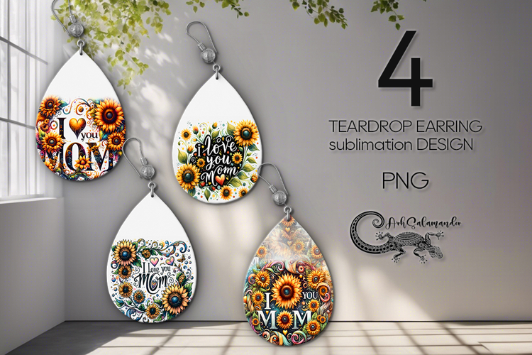 Moms design | Mothers day teardrop earring sublimation PL2
