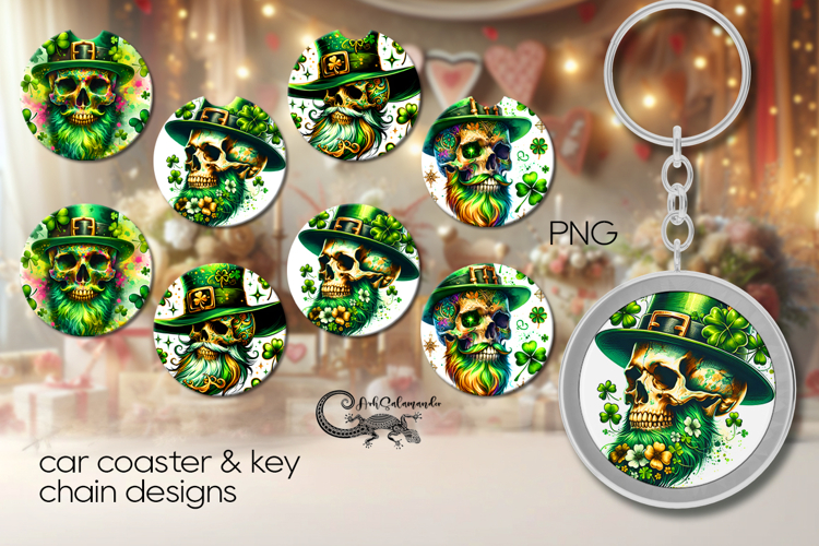 St. Patricks day | Car coaster   4 key chain sublimation P