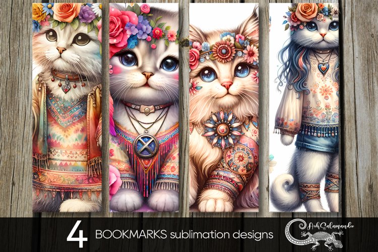 Boho animals | 4 bookmarks sublimation designs PL2