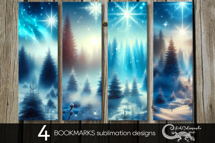 Christmas landscape | Xmas bookmarks sublimation design PL2