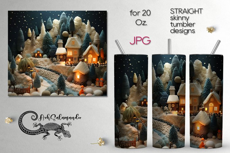 Knitted Christmas | Xmas Sublimation tumbler design PLUS2 example image 1
