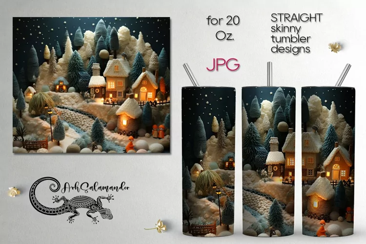 Knitted Christmas | Xmas Sublimation tumbler design PLUS2