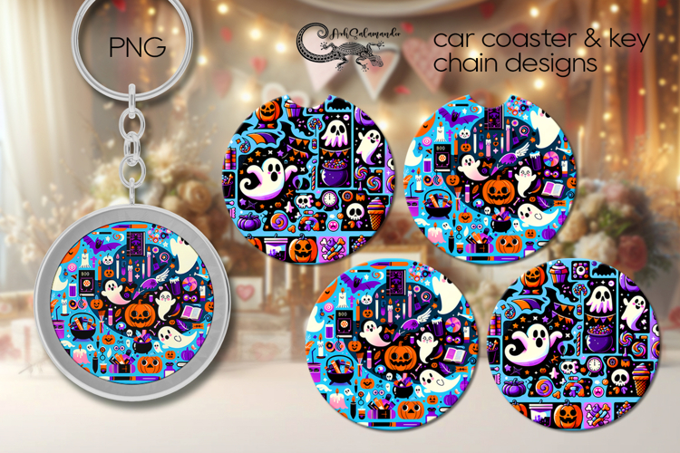 Funny Halloween | coaster & key chainsublimation design PL2