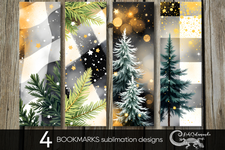 Christmas plaid | Xmas bookmarks sublimation design PL2