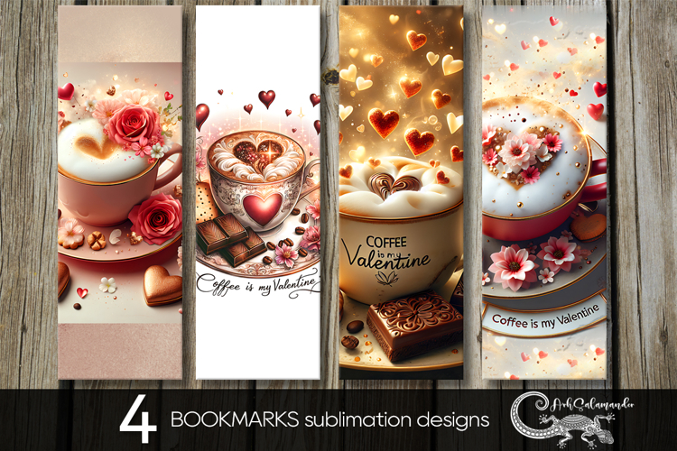 Coffee is my love | 4 bookmarks sublimation designs P2