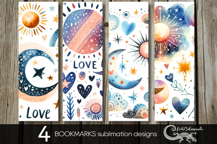 Valentine design | scandi bookmarks sublimation 2