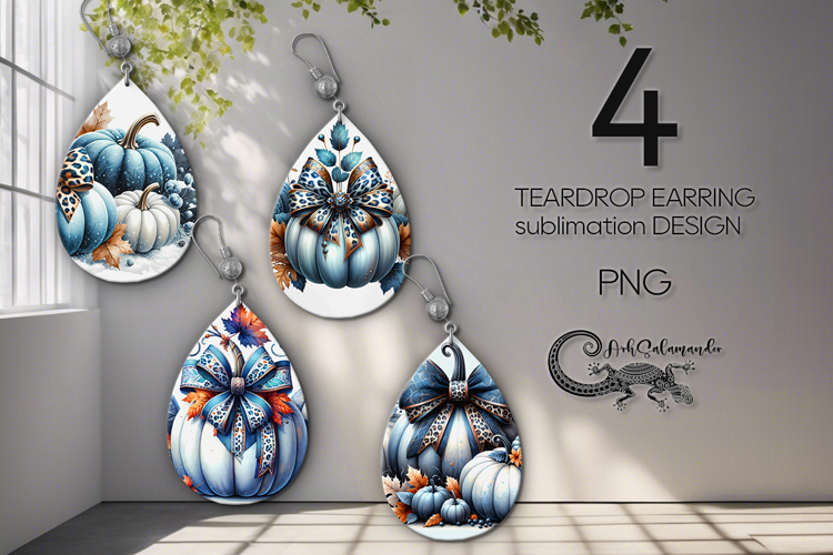 Pumpkin season | fall Teardrop Earring Sublimation design P2