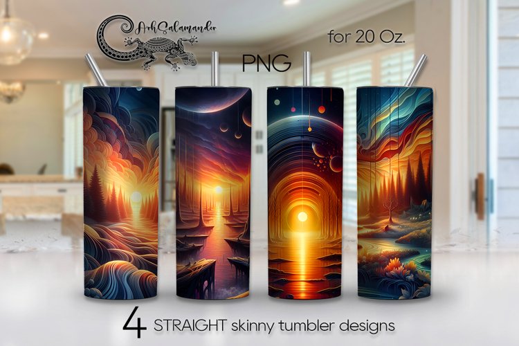 Fantasy landscape | Skinny tumbler Sublimation design PLUS2