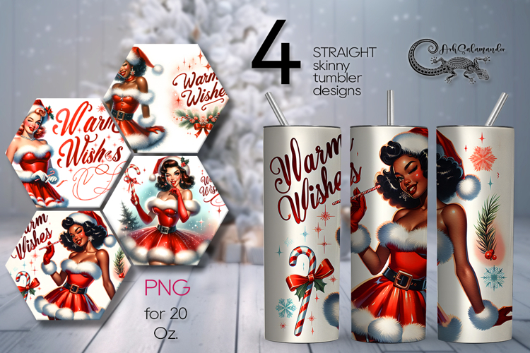 Christmas Pin up Girl | retro Sublimation Tumbler design P2