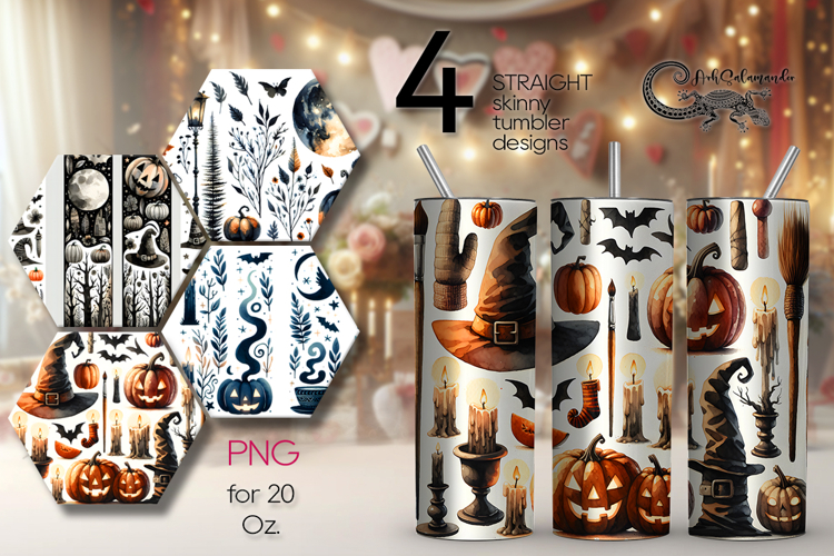 Halloween brushstroke | spooky Sublimation Tumbler design P2