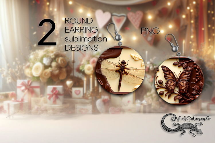 Chocolate is my love | Round earring sublimation design PL2