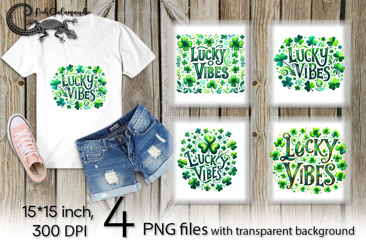 St. Patricks day vibes | 4 PNG Sublimation designs P2