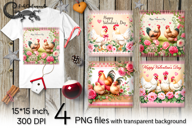 Valentine farmhause | 4 PNG Sublimation designs P2