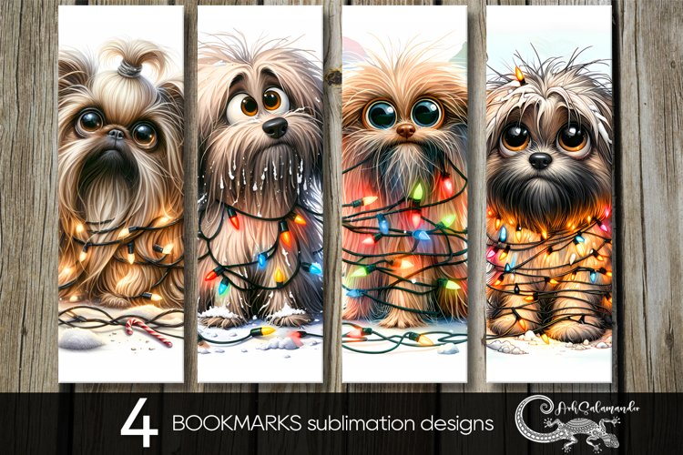 Christmas dog | funny Xmas bookmarks sublimation design PL