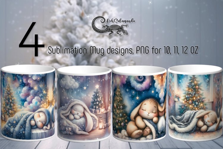 Sleeping baby | 4 xmas watercolor Mug Sublimation design PL2