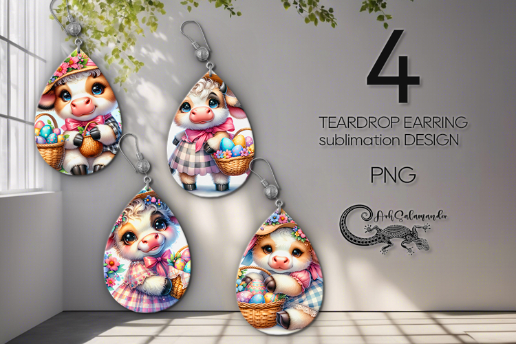 Easter Horse | 4 spring Teardrop Earring Sublimation PL2