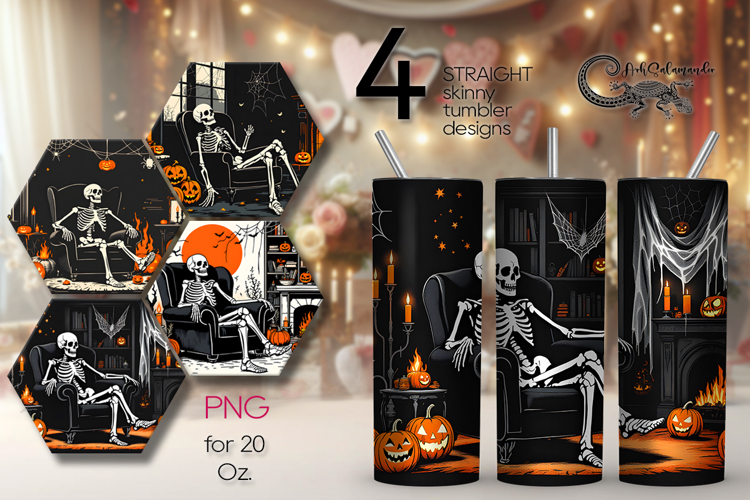 Retro Halloween | Skinny tumbler sublimation design PL2