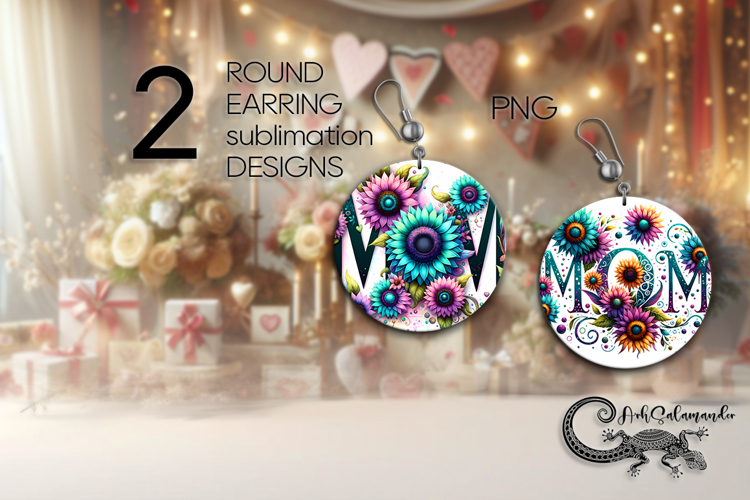 Moms flowersMoms flowers | Round Earring Sublimation PL2