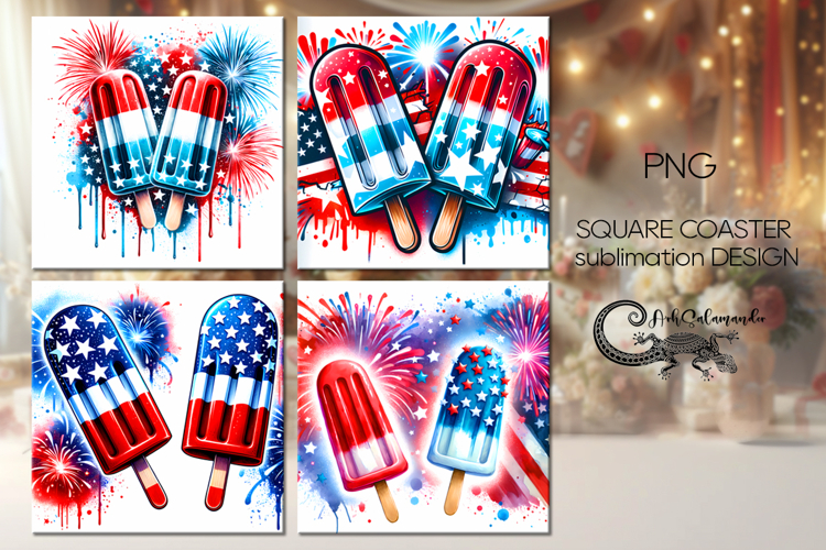 USA patriotic | flag american square coaster sublimation 2