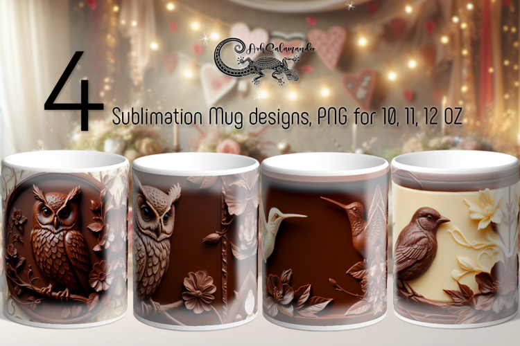 Chocolate | 4 Candy Mug Sublimation designs PL2