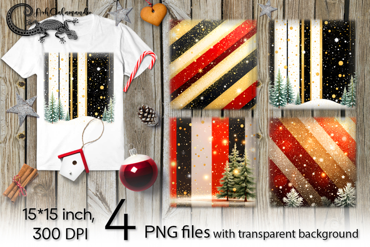 Christmas milky way | 4 xmas PNG Sublimation designs P2
