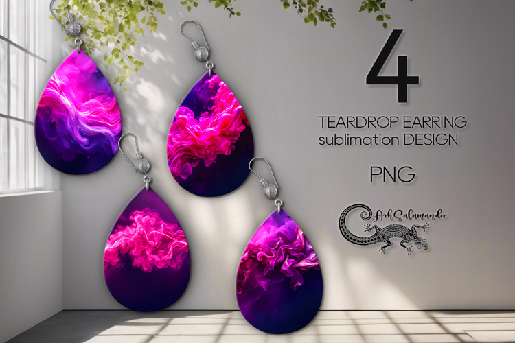 Abstract purple background | Teardrop earring sublimation