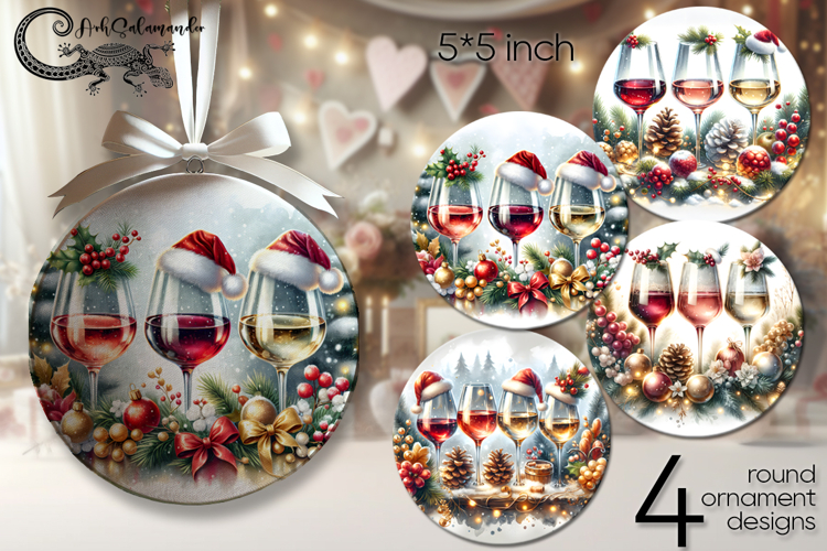 Christmas moods | 4 Xmas round ornaments sublimation PL2