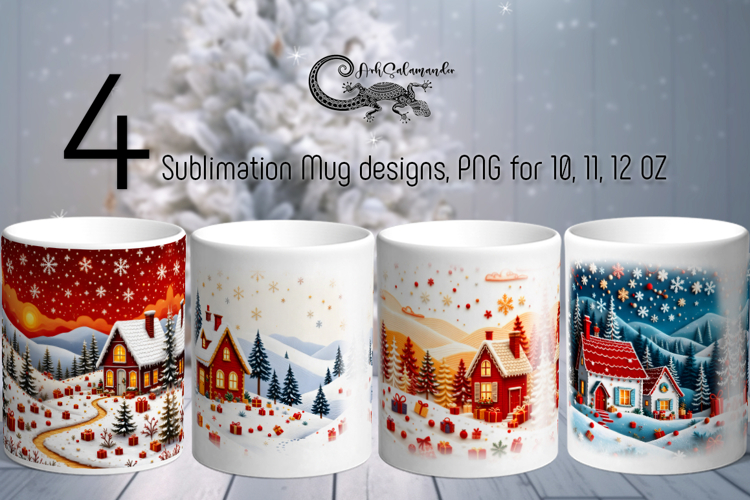 Embroidery landscape | Mug sublimation design bundle, P2