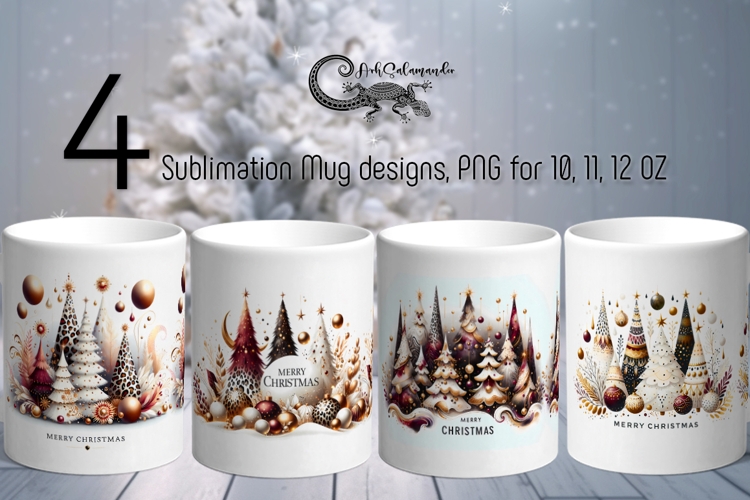 Christmas tree 2 | 4 Xmas Sublimation Mug designs PL2