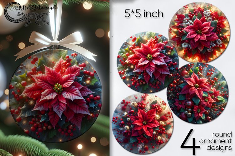 Christmas composition | Xmas round ornaments sublimation PL