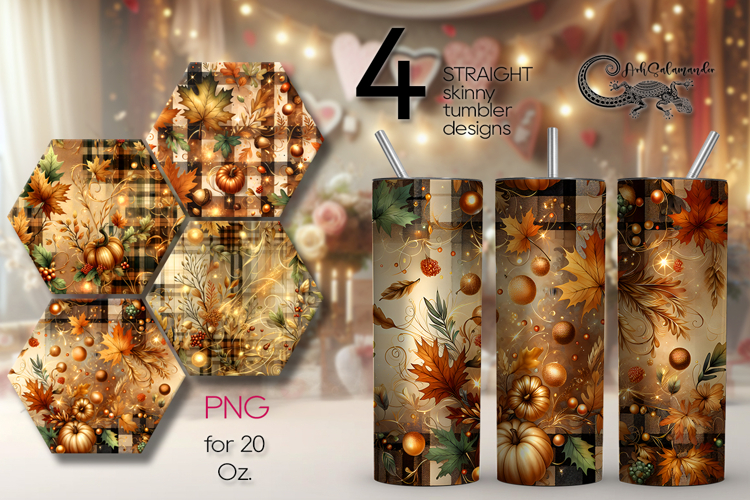 Abstract Autumn | fall Skinny Tumbler Sublimation design P2