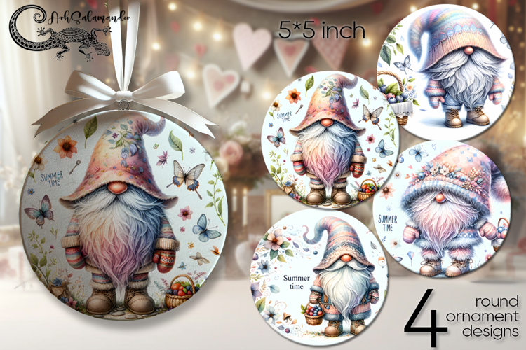 Summer gnome | round ornaments sublimation PL2