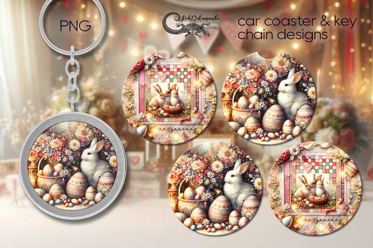 Vintage Easter | spring Car coaster   key chain designs PL2