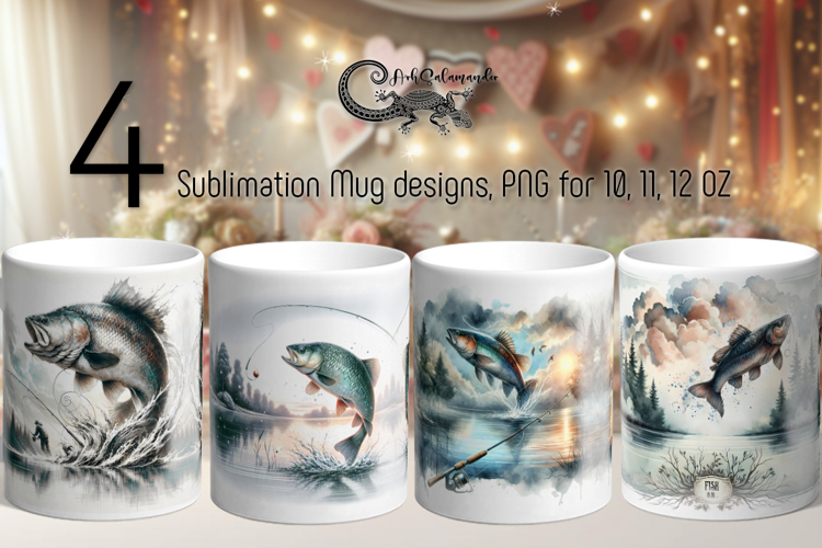Fish On | 4 summer fishing Mug Sublimation design PL2