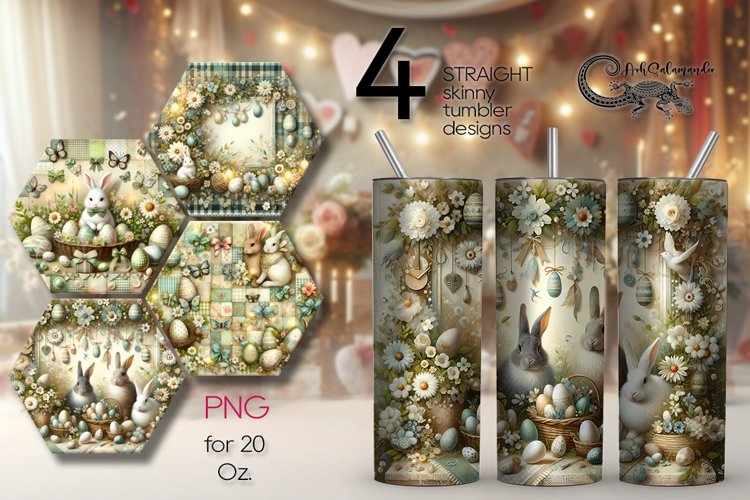 Vintage Easter | Skinny tumbler Sublimation design PLUS2