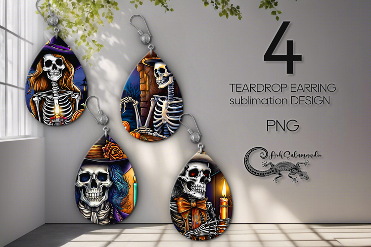 Halloween character | Teardrop Earring Sublimation design P2
