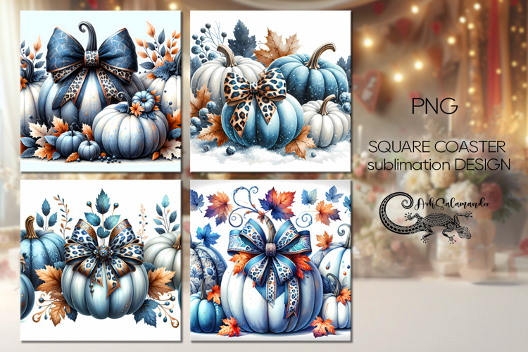 Pumpkin season | autumn square coaster sublimation design P2
