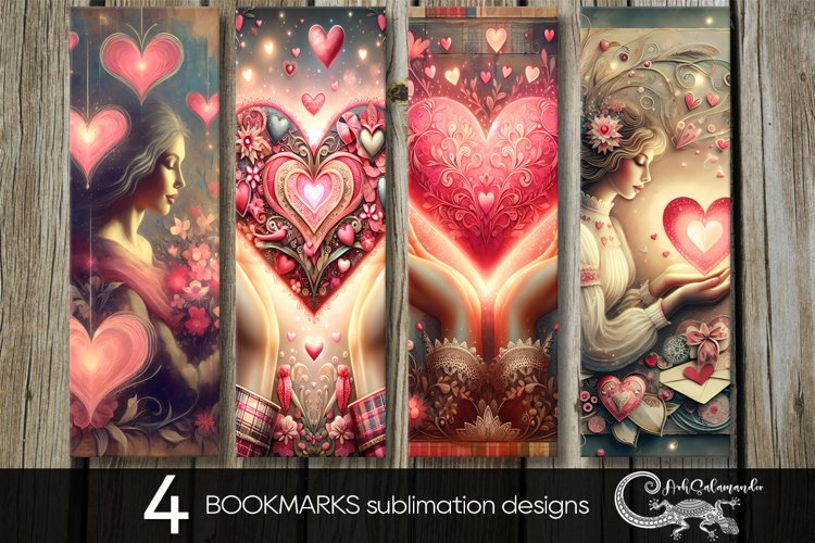 Valentine vintage | love bookmarks sublimation design PL