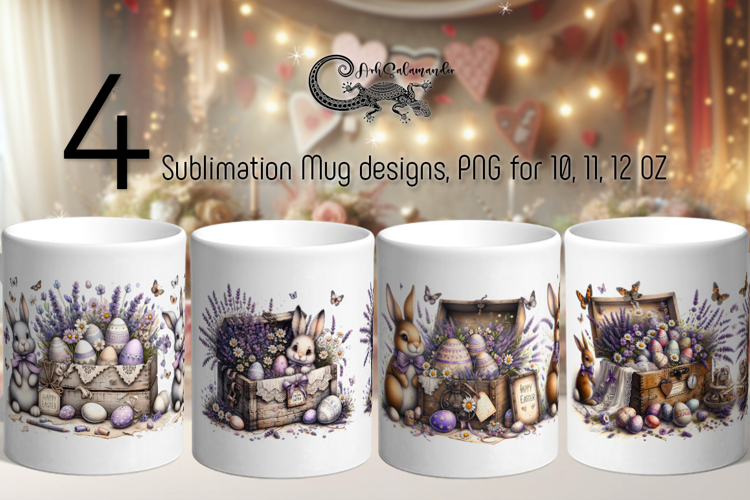 Easter rabbit | 4 Spring Sublimation Mug designs P2