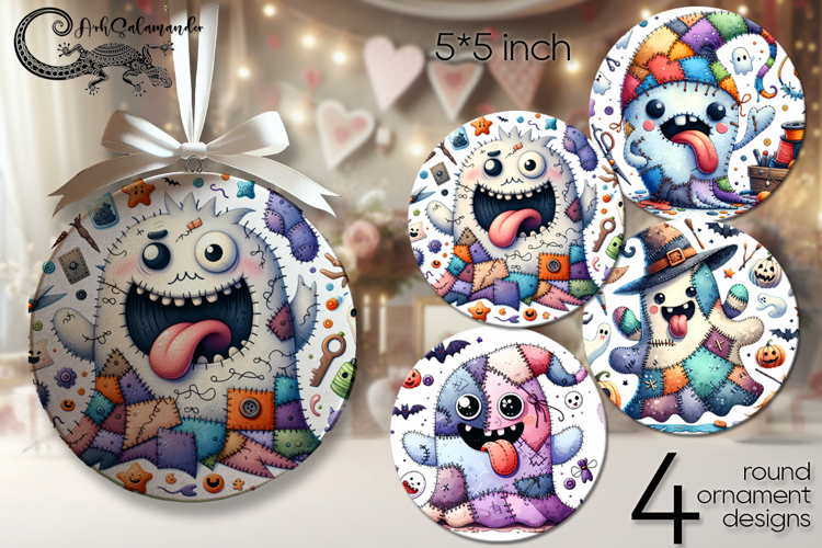 Halloween landscape | round ornaments sublimation design P2