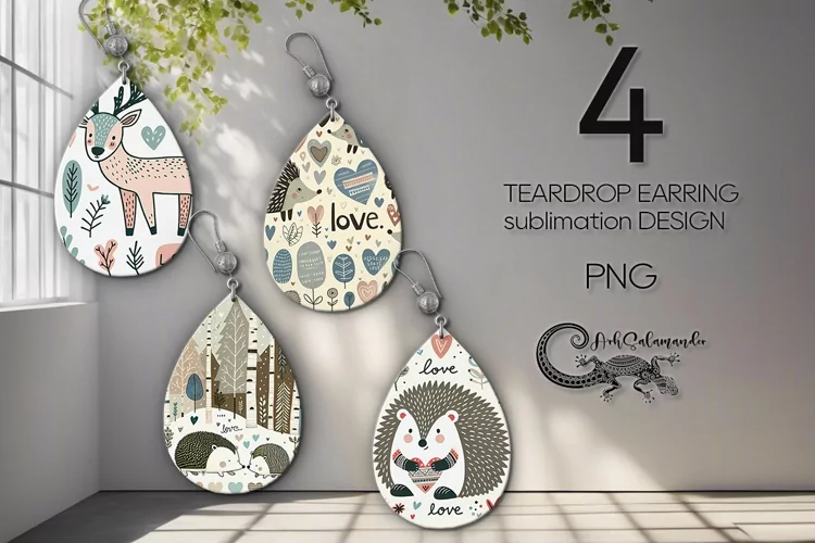 Valentine design | scandi teardrop earring sublimation PL