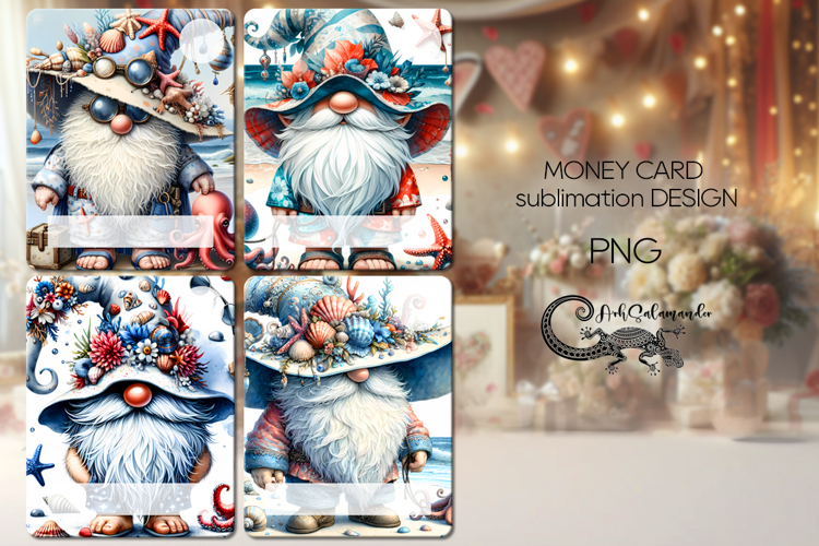 Beach life gnome | Money Card Sublimation design PLUS2