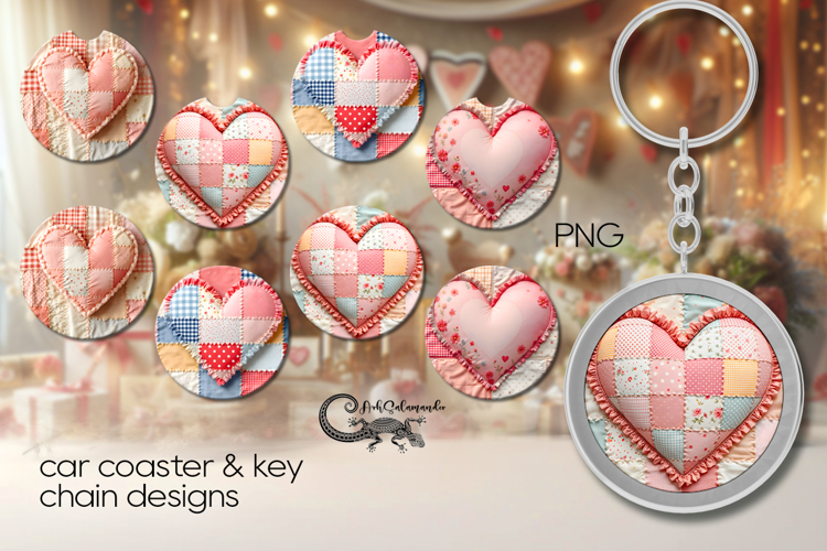 Candy patchwork | 4 Car coaster & 4 key chain sublimation P2