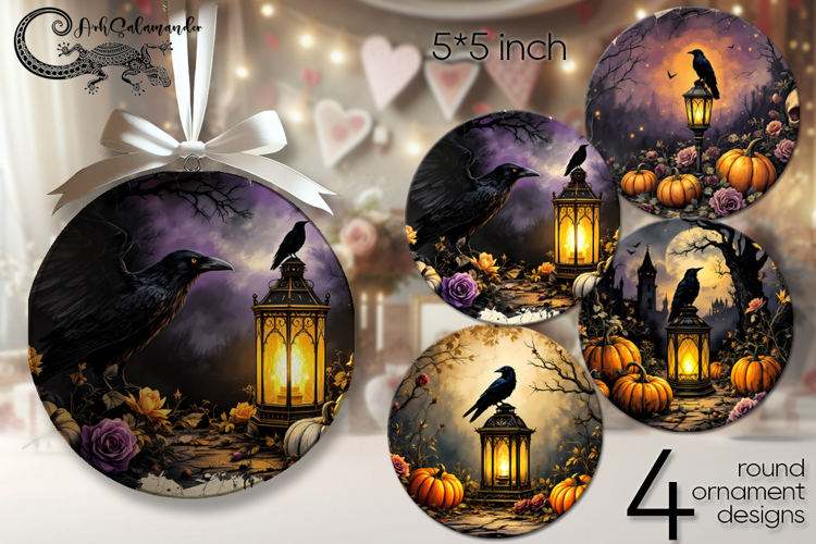Spooky halloween | round ornaments sublimation design P2