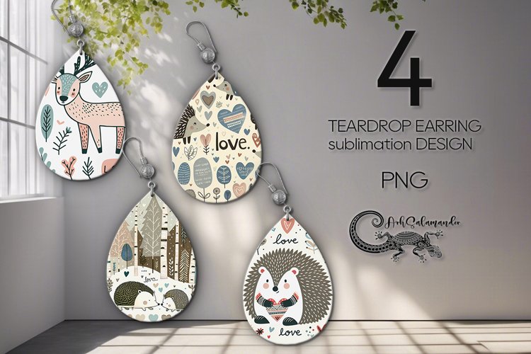 Valentine design | scandi teardrop earring sublimation PL2