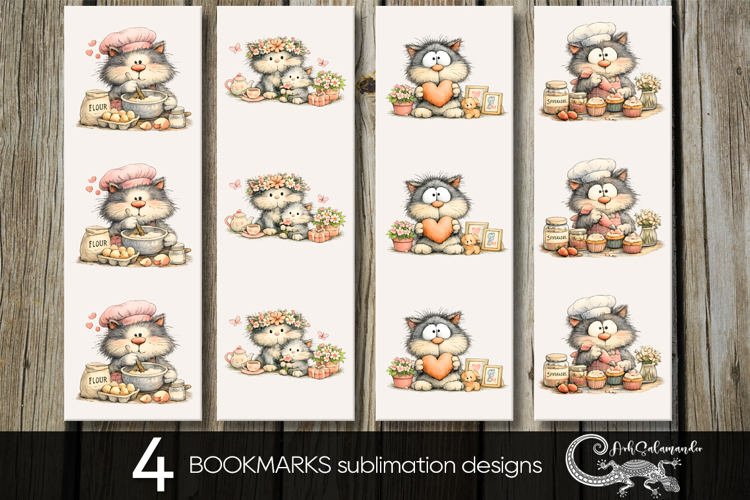 Moms cat | Mothers day bookmarks sublimation design PL2