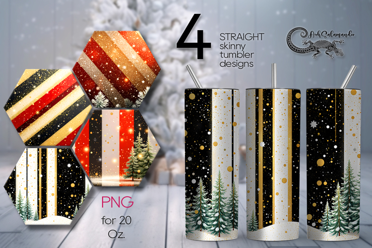 Christmas Milky Way | 4 Sublimation Skinny Tumbler Designs P